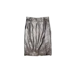 spiegel metallic leather midi skirt